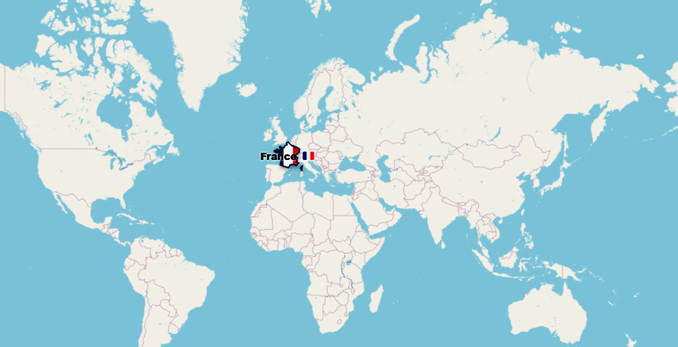 Франция на карте мира